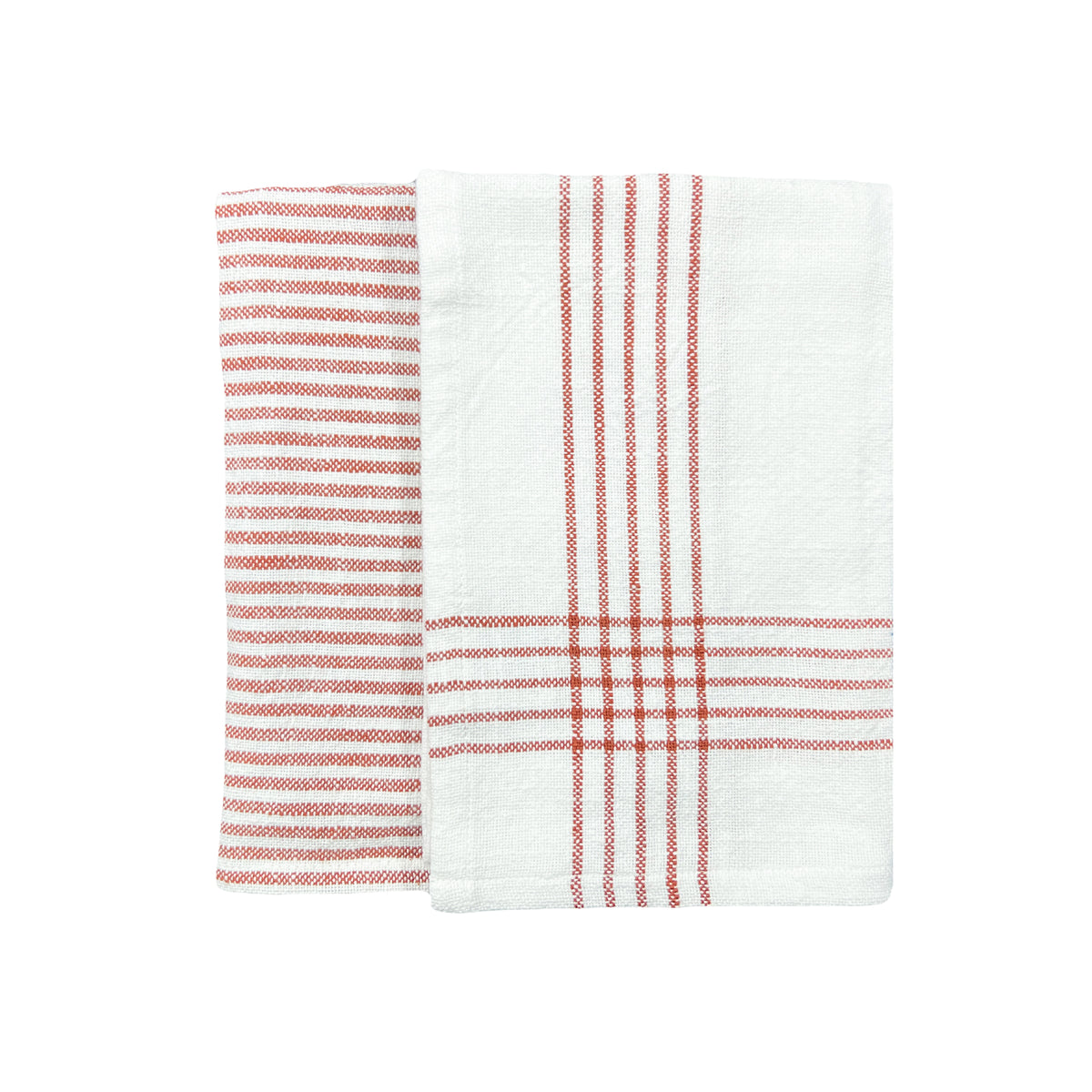 Cotton Tea Towels in Brick Set of 2 Canvas Home