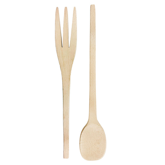 Piedmont Oversized Wood Fork & Spoon Set Canvas Home Beech Wood, Handcrafted Wood, Italian, Italy, Kitchen Decor, Made In Italy, Oversized, Piedmont, Piedmont Italy Wood, Piedmont Wood, Wood Fork, Wood Spoon