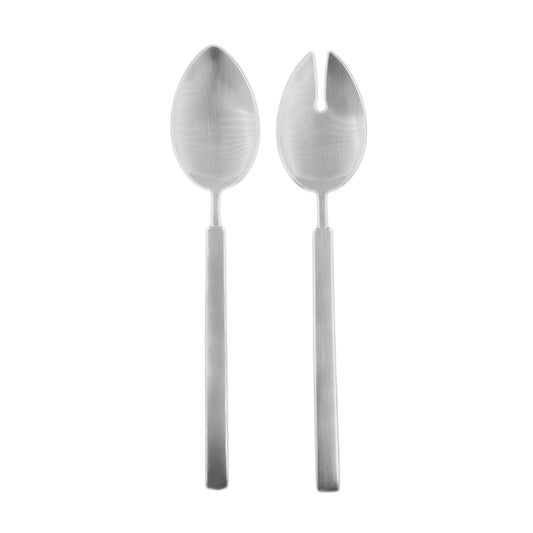 Hvar Brushed Stainless Steel 2 Piece Salad Server Set Canvas Home $50-$100, 18/10 Stainless Steel, Brushed, Brushed Stainless, Gifts-100-&-Below, Host + Hostess, Hvar, Portugal, Salad Server, Salad Server Set, Serving Utensils, Silver, Stainless, Stainless Steel