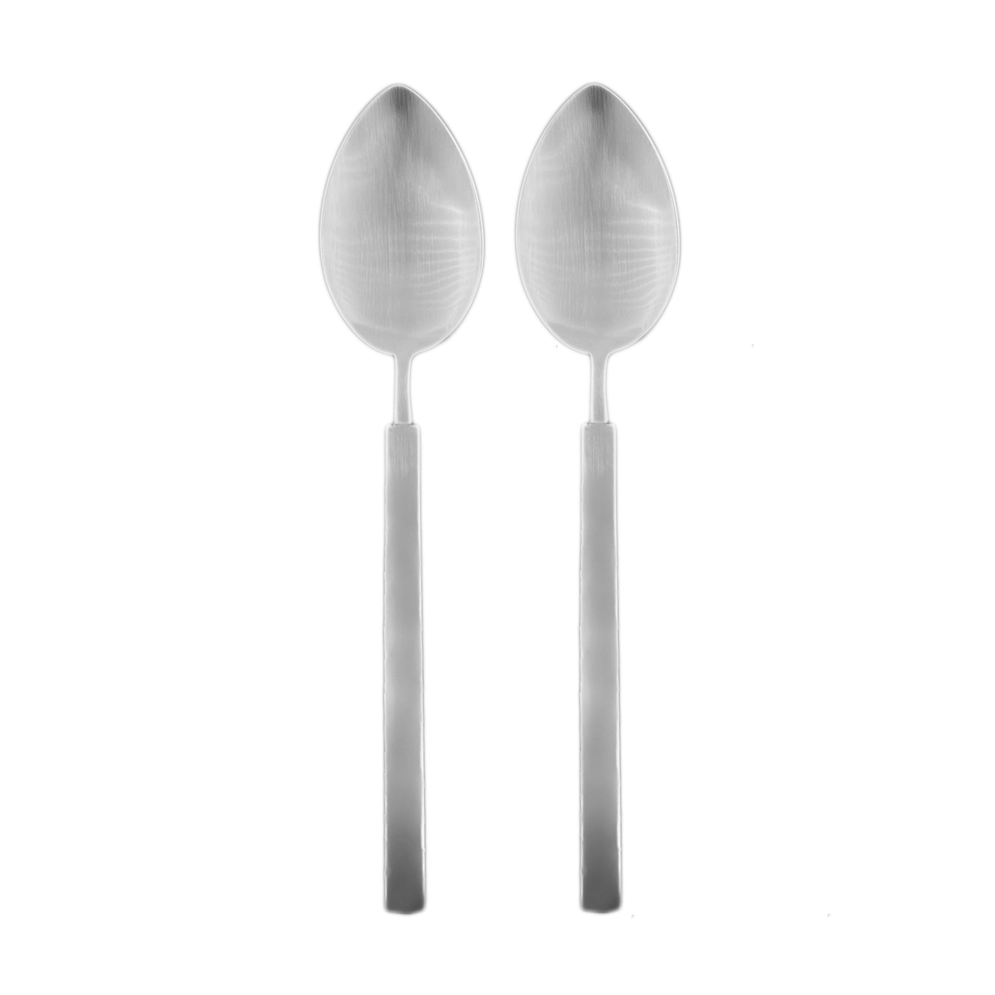 Hvar Brushed Stainless Steel 2 Piece Serving Spoon Set Canvas Home $50-$100, 18/10 Stainless Steel, Brushed, Brushed Stainless, Gifts-100-&-Below, Host + Hostess, Hvar, Portugal, Serving Spoon, Serving Spoon Set, Serving Utensils, Silver, Stainless, Stainless Steel