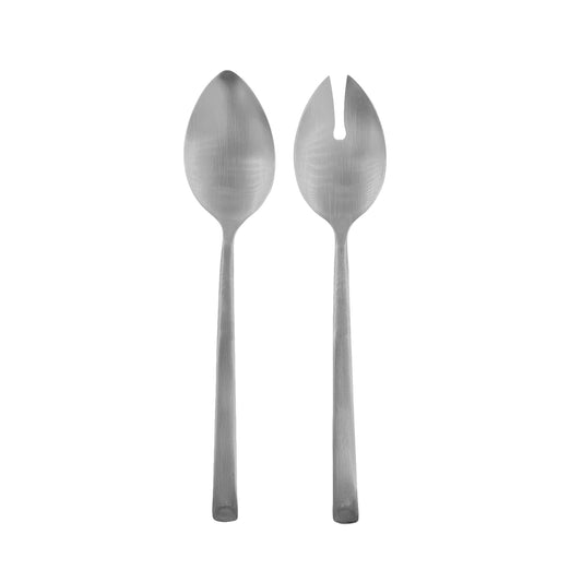 Ellsworth Brushed Stainless Steel Piece Salad Server Set Canvas Home $30-$50, Brushed, Brushed Stainless, Ellsworth, Gifts-50-&-Below, Host + Hostess, Portugal, Salad Server, Salad Server Set, Serving, Serving Utensils, Silver, Stainless, Stainless Steel