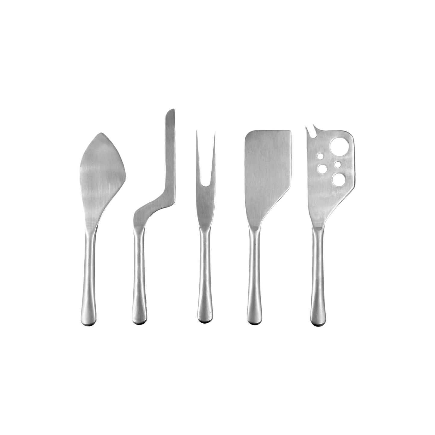 Barcelona Brushed Stainless Steel 5 Piece Cheese Service Gift Set Canvas Home $100-$200, 18/10 Stainless Steel, 5 Piece Set, Barcelona, Brushed, Brushed Stainless, Cheese Knife Set, Cheese Knives, Cheese Spreader, Cutlery, Cutlery Sets, Host + Hostess, Portugal, Serving Utensils, Stainless, Stainless Steel