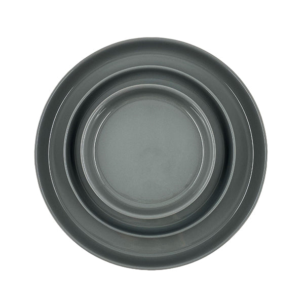 Reims Medium Plate - Set of 4 - Stone Canvas Home canvas home, contemporary dinnerware, dinner party, dinnerware, dinnerware sets, dish sets, family, Grey, Large, modern dinnerware, Place Setting, Plates, reims, simple dinnerware, tabletop, tableware