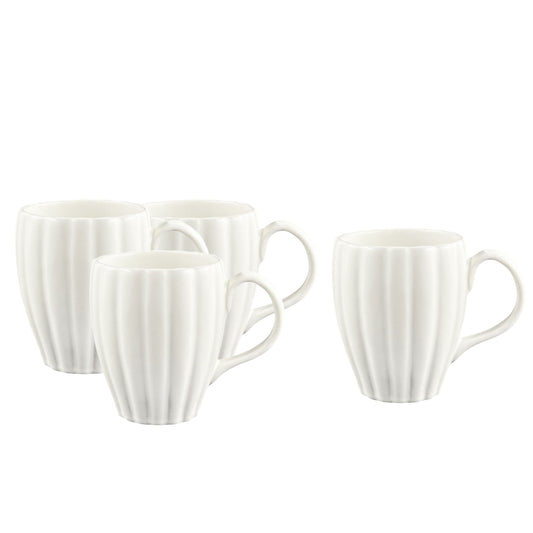 Lafayette Pearl White Stoneware Coffee Mug, Set of 4 Canvas Home Ellen DeGeneres, Lafayette, Mug, Mugs + Cups, Portugal, White