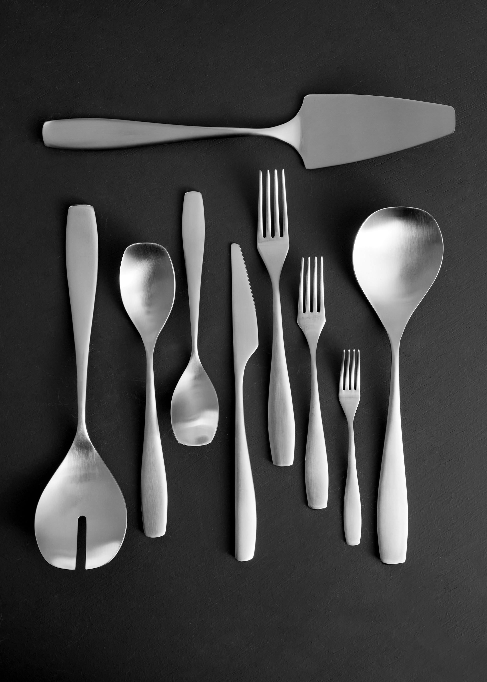 Voss Brushed Stainless Steel 5 Piece Cutlery Set - Service For 1 Canvas Home $50-$100, Cutlery Sets, Portugal, Silver, Stainless Steel