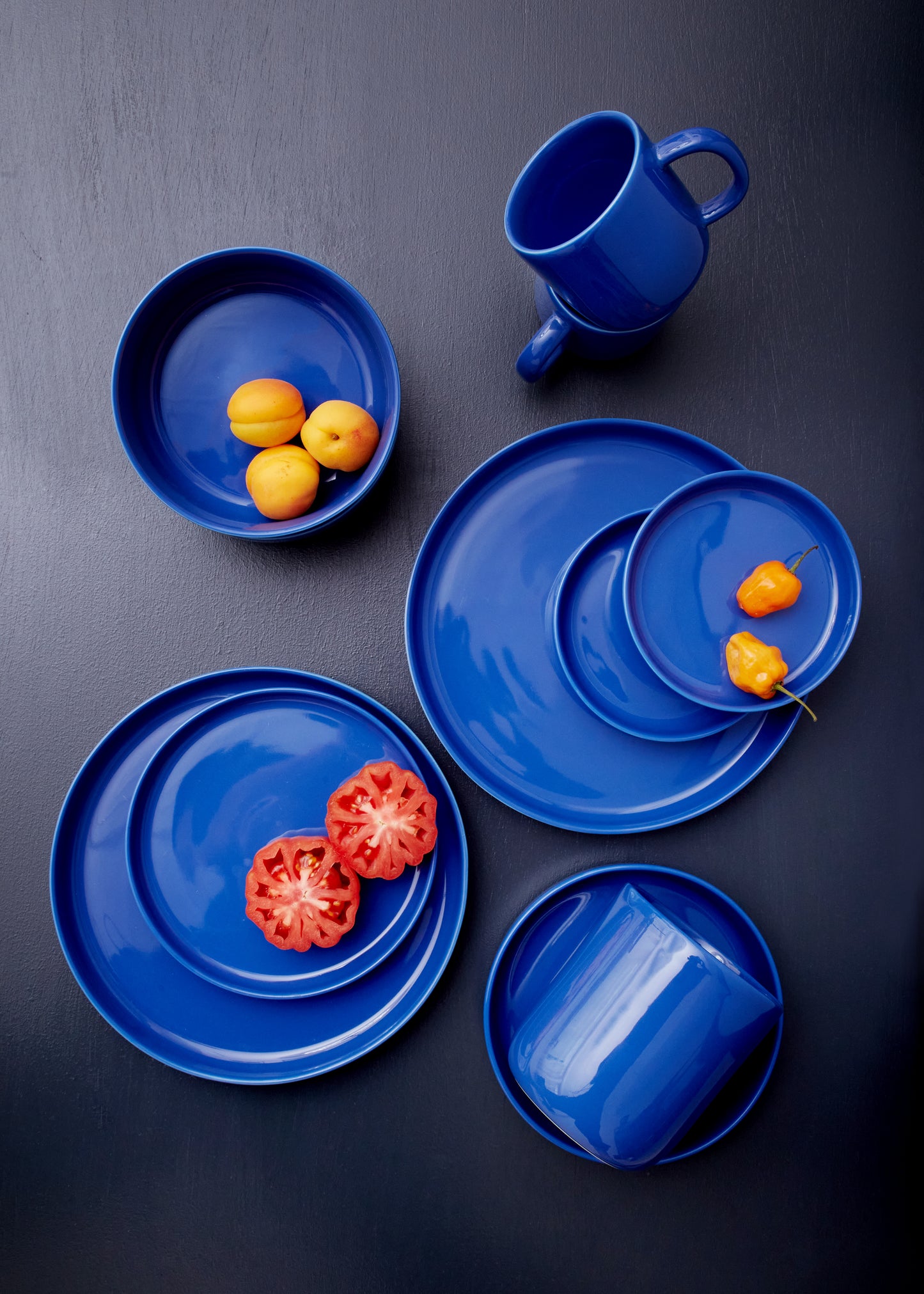 Reims Mediterranean Stoneware 4 Piece Dinnerware Set, Service For 1 Canvas Home Blue, canvas home, contemporary dinnerware, dinner party, dinnerware, dinnerware sets, dish sets, family, Large, modern dinnerware, Place Setting, Plates, reims, simple dinnerware, tabletop, tableware