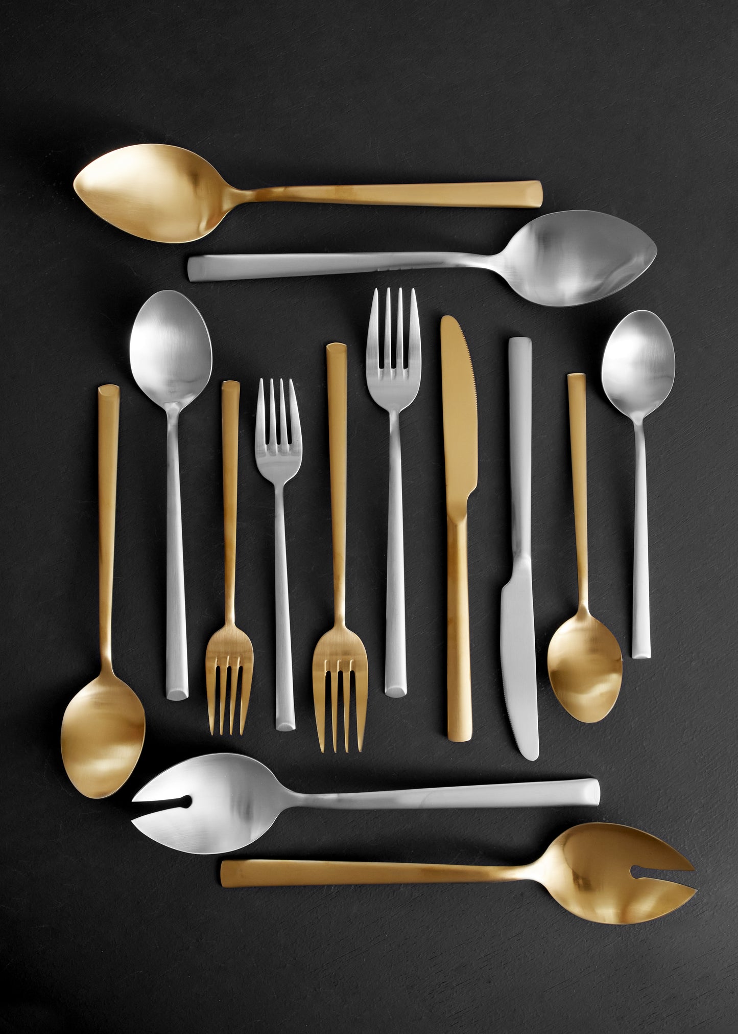 Ellsworth Brushed Stainless Steel Piece Salad Server Set Canvas Home $30-$50, Brushed, Brushed Stainless, Ellsworth, Gifts-50-&-Below, Host + Hostess, Portugal, Salad Server, Salad Server Set, Serving, Serving Utensils, Silver, Stainless, Stainless Steel