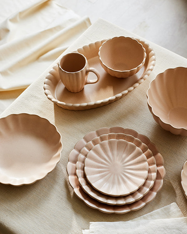 Lafayette Blush Stoneware Bread Plate, Set of 4 Canvas Home Bread Plate, Ellen DeGeneres, Lafayette, Pink, Portugal, Scalloped, Scalloped Edge