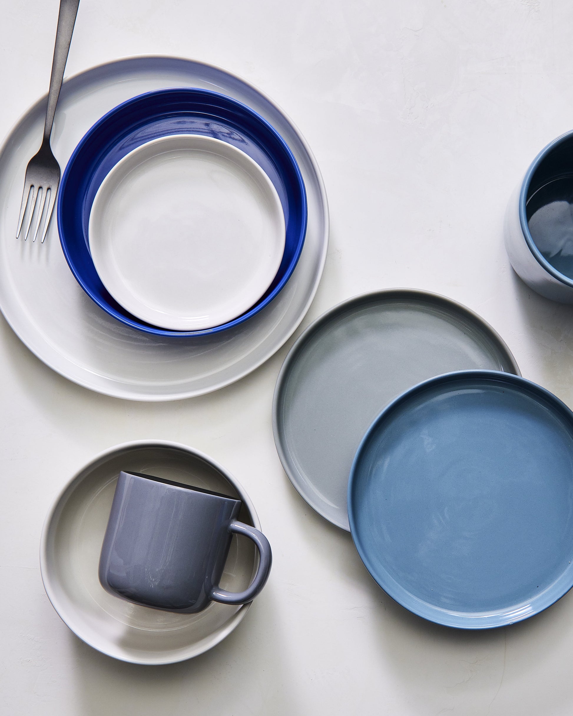 Reims Atlantic Stoneware 16 Piece Dinnerware Set, Service For 4 Canvas Home Blue, canvas home, contemporary dinnerware, dinner party, dinnerware, dinnerware sets, dish sets, family, Large, modern dinnerware, Place Setting, Plates, reims, simple dinnerware, tabletop, tableware