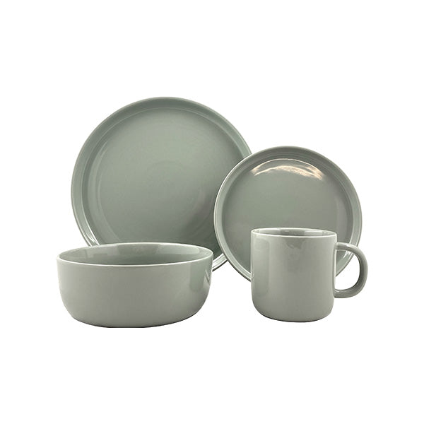 Reims Pebble Stoneware 4 Piece Dinnerware Set, Service For 1 Canvas Home Blue, canvas home, contemporary dinnerware, dinner party, dinnerware, dinnerware sets, dish sets, family, Large, modern dinnerware, Place Setting, Plates, reims, simple dinnerware, tabletop, tableware