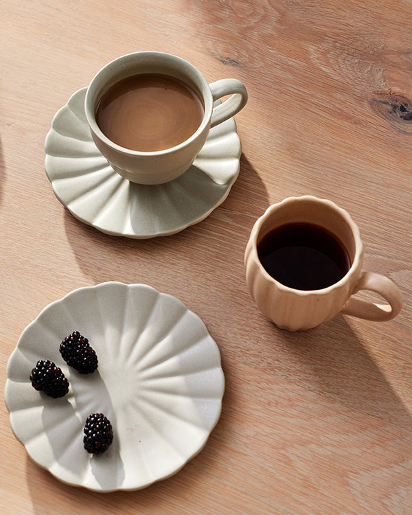 Lafayette Blush Stoneware Coffee Mug, Set of 4 Canvas Home Blush, Coffee Mug, Ellen DeGeneres, Lafayette, Lafayette Blush, Lafayette Blush Stoneware Coffee Mug, Lafayette Coffee Mug, Lafayette Mug, Mug, Mugs + Cups, Pink, Pink Coffee Mug, Pink Scalloped Coffee Mug, Pink Stoneware, Pink Stoneware Coffee Mug, Portugal, Scalloped Coffee Mug, Set of 4, Stoneware, Stoneware Coffee Mug