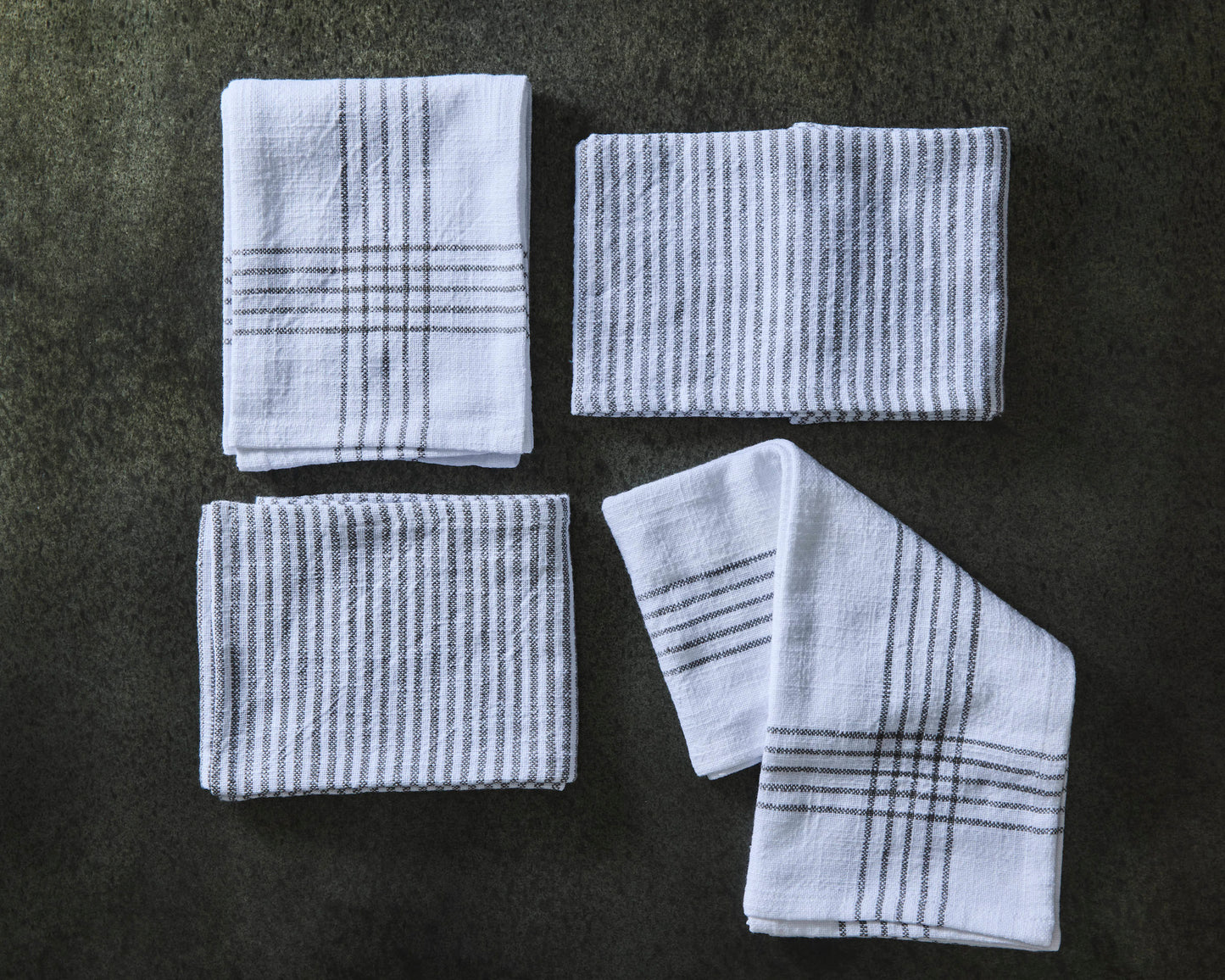 Cotton Charcoal Tea Towel, Set of 2 Canvas Home 100% Cotton, 100% Cotton Tea Towel, Charcoal, Cotton Tea Towel, Cotton Tea Towel Set, ED Ellen DeGeneres, ED Ellen DeGeneres X Canvas Home, Ellen DeGeneres, Grey, Grey Stripe, Grey Stripped, Kitchen Towels, Lafayette Tea Towel, Stripped, White, White & Grey