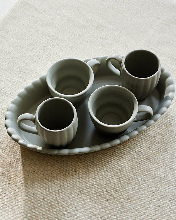 Lafayette Fog Stoneware Cup, Set of 4 Canvas Home Cups, ED Ellen DeGeneres, ED Ellen DeGeneres X Canvas Home, Ellen DeGeneres, Fog, Grey, Grey Cup, Grey Stoneware, Grey Stoneware Cup, Grey Stoneware Teacup, Grey Teacup, Lafayette, Lafayette Cup, Lafayette Fog, Lafayette Grey, Lafayette Grey Stoneware Cup, Lafayette Noir, Mugs + Cups, Portugal, Set of 4, Stoneware, Stoneware Cup, Teacup