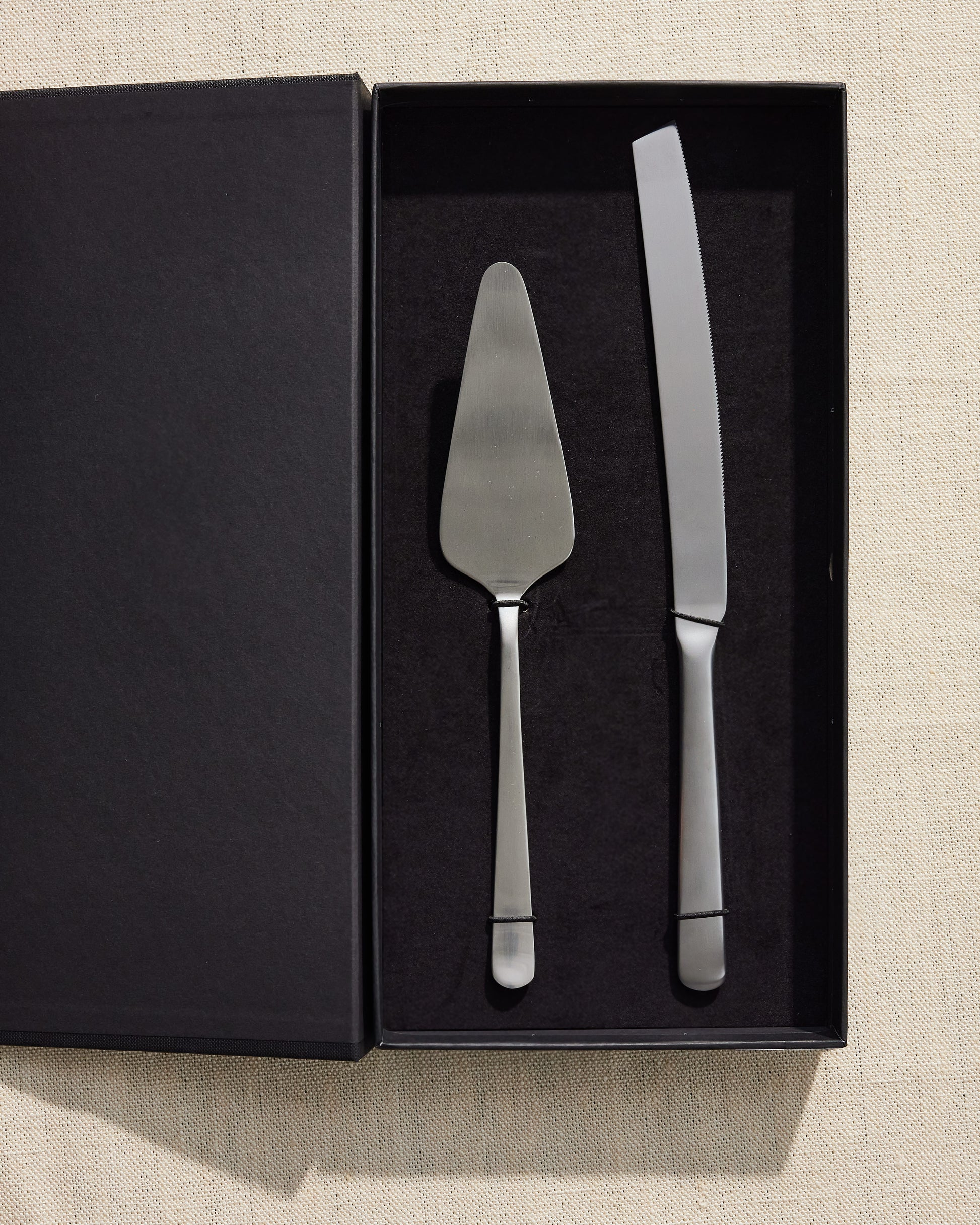 Oslo Matte Stainless Steel 2 Piece Cake Service Set Canvas Home $50-$100, 18/10 Stainless Steel, Brushed, Brushed Stainless, Cake Server, Cake Serving, Cutlery Sets, Host + Hostess, Oslo, Portugal, Serving Utensils, Stainless, Stainless Steel