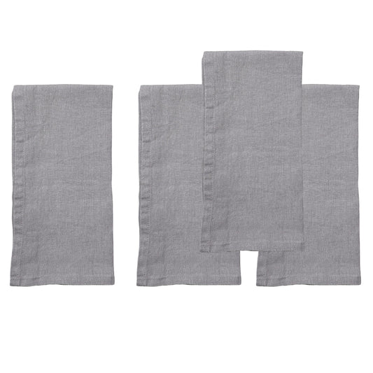 Stone Washed Charcoal Linen Napkin, Set of 4 Canvas Home Charcoal, Ellen DeGeneres, Grey, India, Lafayette, Napkins