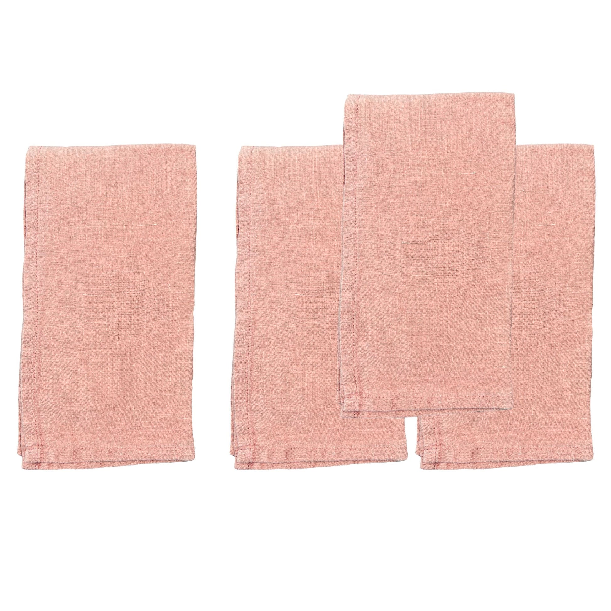 Stone Washed Clay Linen Napkin, Set of 4 Canvas Home Ellen DeGeneres, India, Lafayette, Napkins, Pink