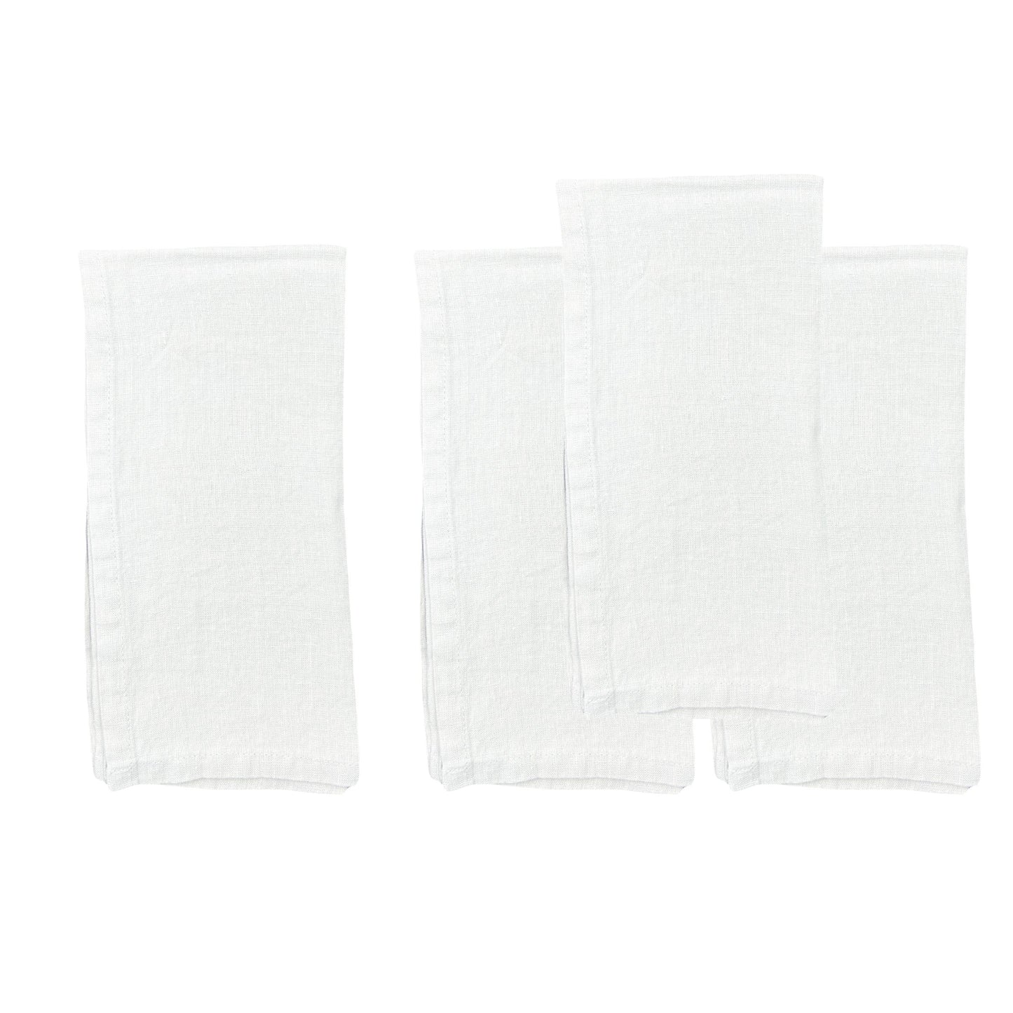 Stone Washed White Linen Napkin, Set of 4 Canvas Home Ellen DeGeneres, India, Lafayette, linen, Napkins, White