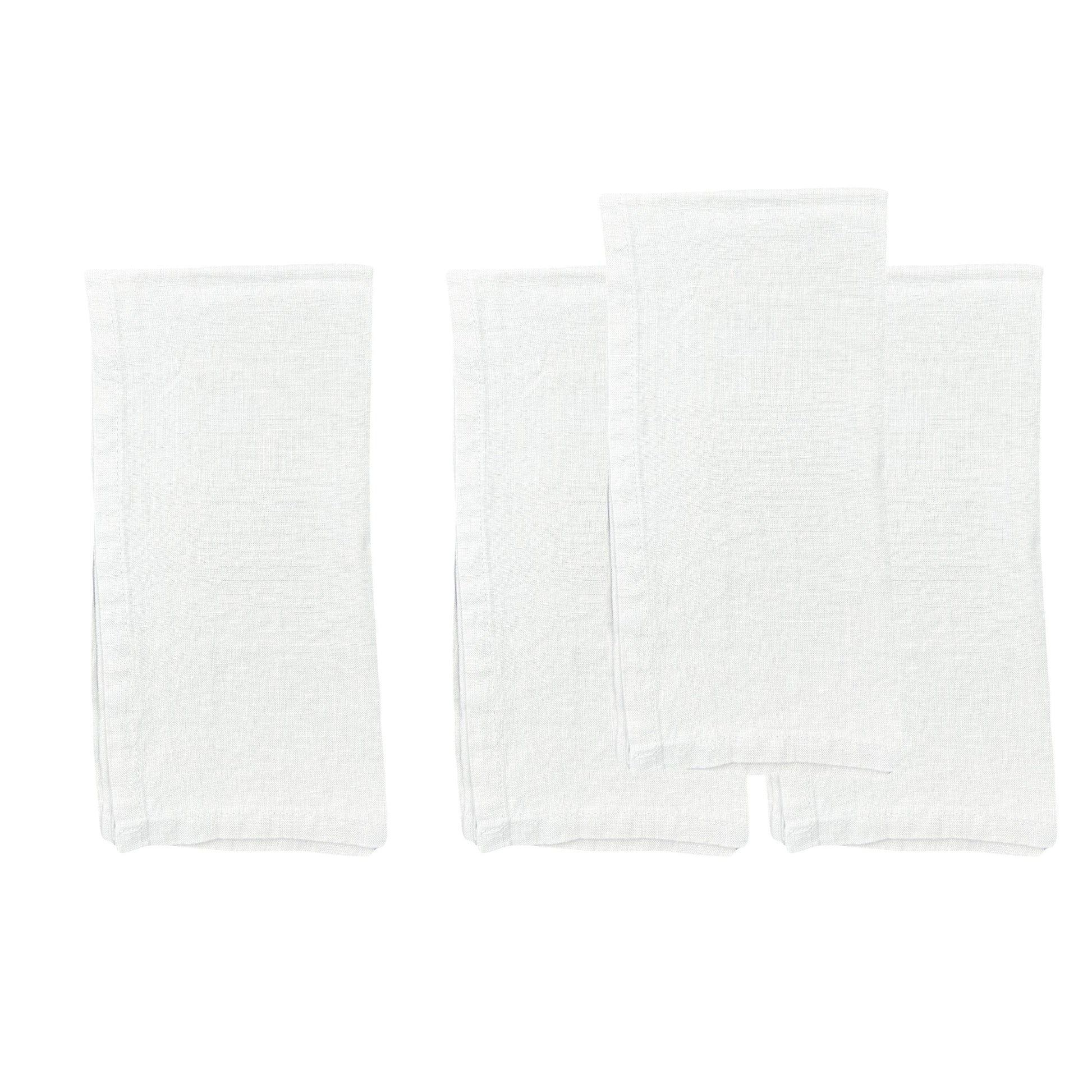 Stone Washed White Linen Napkin, Set of 4 Canvas Home Ellen DeGeneres, India, Lafayette, linen, Napkins, White