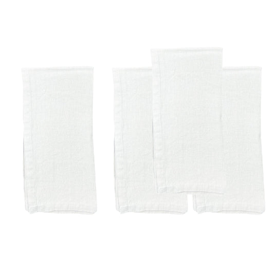 Stone Washed White Linen Napkin, Set of 4 Canvas Home Ellen DeGeneres, India, Lafayette, linen, Napkins, White