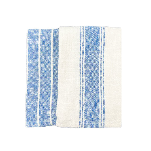 Cotton Indigo Tea Towel, Set of 2 Canvas Home 100% Cotton, 100% Cotton Tea Towel, Blue, Blue Stripe, Blue Stripped, Cotton Tea Towel, Cotton Tea Towel Set, ED Ellen DeGeneres, ED Ellen DeGeneres X Canvas Home, ED x CH, Ellen DeGeneres, Kitchen Towels, Lafayette, Lafayette Tea Towel, White, White & Blue