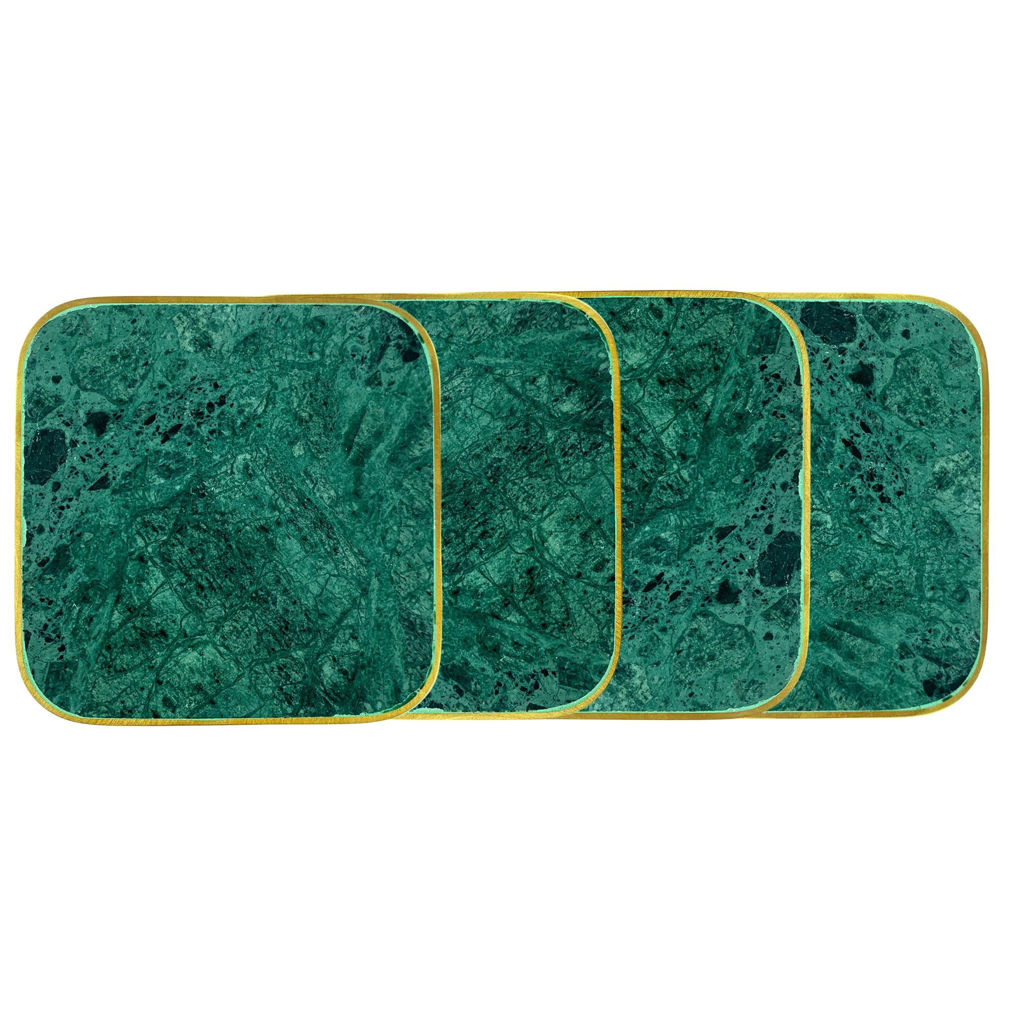 Verona Green Marble Coaster Set