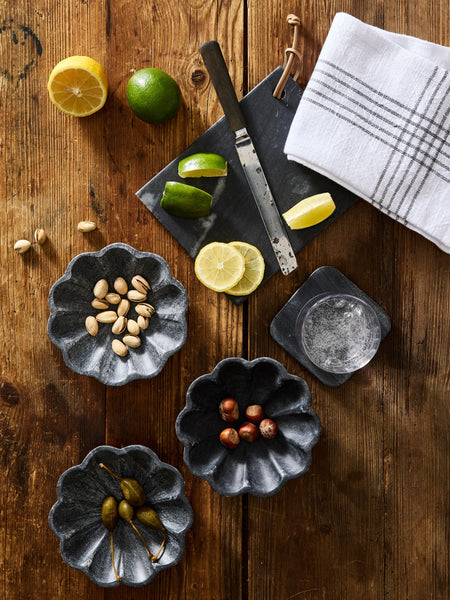 Catalina Black Marble Coaster Set