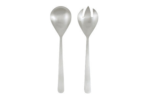 Oslo Matte Stainless Steel 2 Piece Salad Server Set Canvas Home $30-$50, 18/10 Stainless Steel, Gifts-50-&-Below, Host + Hostess, Oslo, Portugal, Salad Server, Salad Server Set, Serving Utensils, Stainless, Stainless Steel