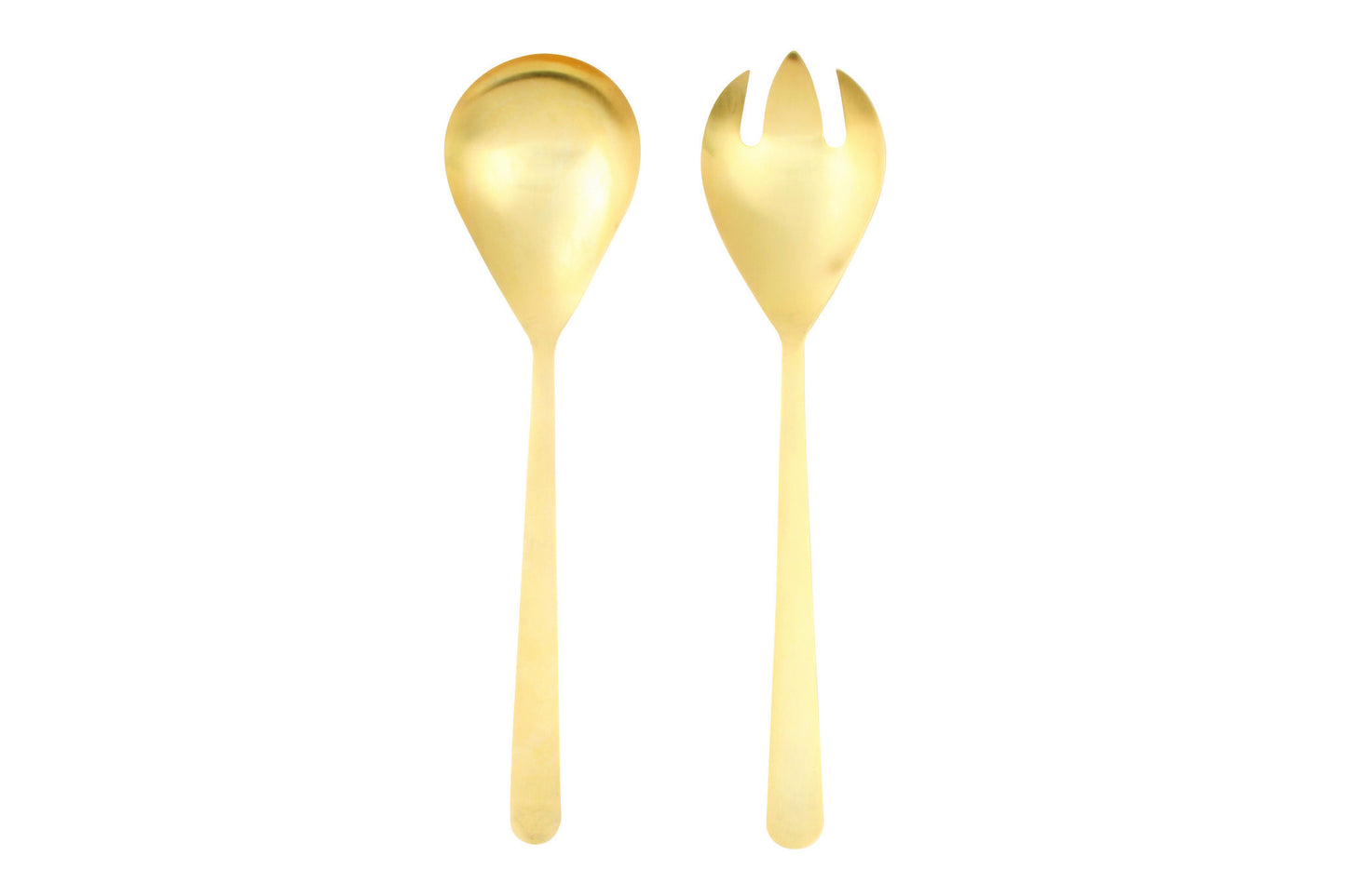 Oslo Matte Gold Stainless Steel 2 Piece Salad Server Set Canvas Home $50-$100, 18/10 Stainless Steel, Gifts-100-&-Below, Gold, Host + Hostess, Matte, Matte Gold, Oslo, Portugal, Salad Server, Salad Server Set, Serving Utensils, Stainless Steel