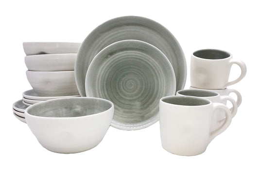 Pinch Grey Stoneware 16 Piece Dinnerware Set, Service For 4 Canvas Home $20-$30, canvas home, contemporary dinnerware, dinnerware, dinnerware sets, dish sets, handmade, Medium, mikasa dinnerware, new, Pinch, Plates