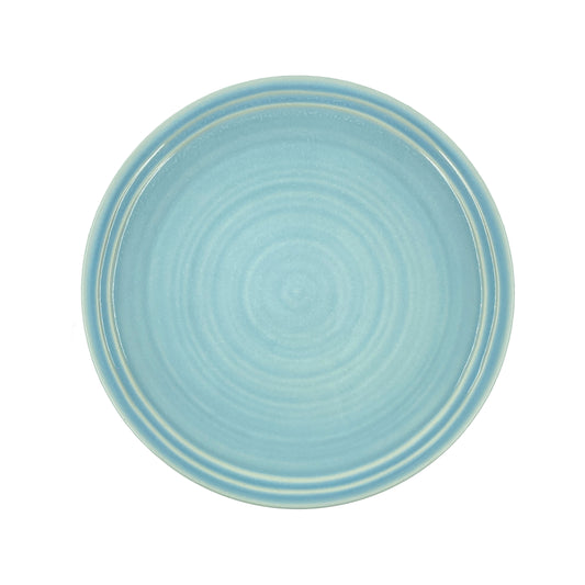 Lines Blue Stoneware Dinner Plate, Set of 4 Canvas Home Blue, Blue Stoneware, Dinner Plates, Lines, Plates, Stoneware Dinner Plate, White, White & Blue