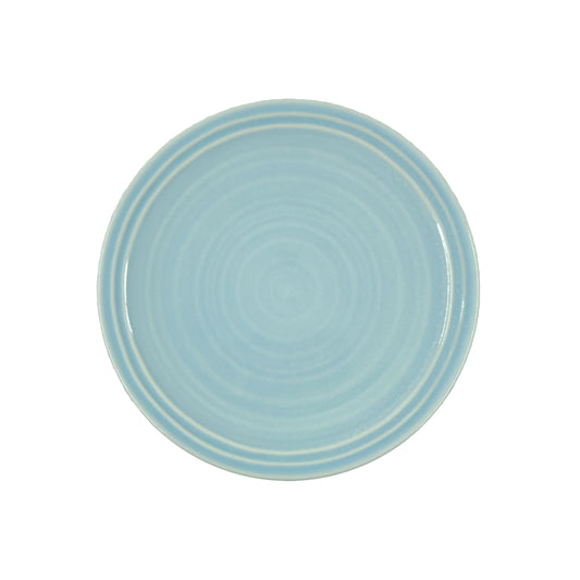 Lines Blue Stoneware Salad Plate, Set of 4 Canvas Home Blue, Blue Stoneware, Lines, Salad Plate, Stoneware, Stoneware Salad Plate, White, White & Blue