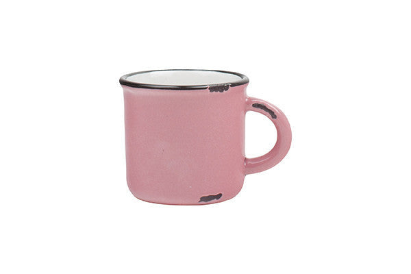 Tinware Espresso Mug in Pink - Set of 4 Canvas Home "contemporary dinnerware", canvas home, Coffee + Tea, Gifts-25-&-Below, Mugs + Cups, Pink, related-tinware-mug, Tinware Collection, Under $10