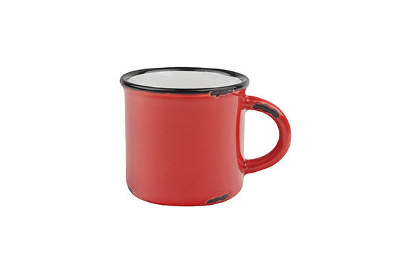 Tinware Espresso Mug in Red - Set of 4 Canvas Home "contemporary dinnerware", canvas home, Coffee + Tea, Gifts-25-&-Below, Mugs + Cups, Red, red-white-blue, related-tinware-mug, Tinware Collection, Under $10