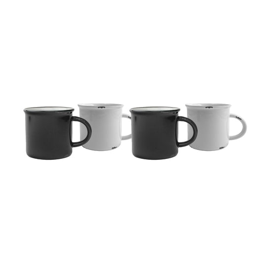 Tinware Mug Gift Set- Black & White Canvas Home "contemporary dinnerware", $30-$50, canvas home, Coffee + Tea, Mugs + Cups, related-tinware-mug, Tinware Collection