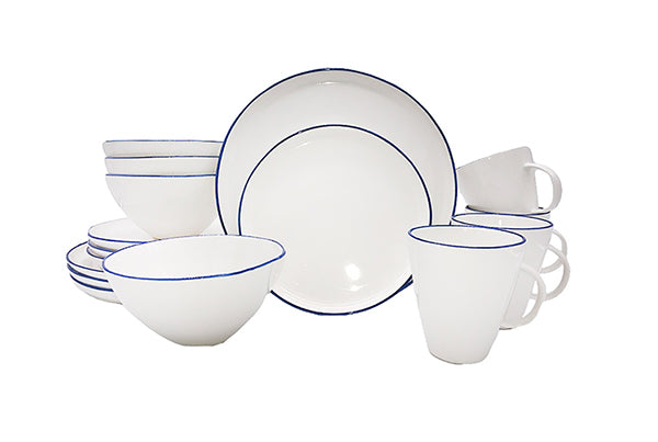 Abbesses Porcelain 16-piece place setting - Blue