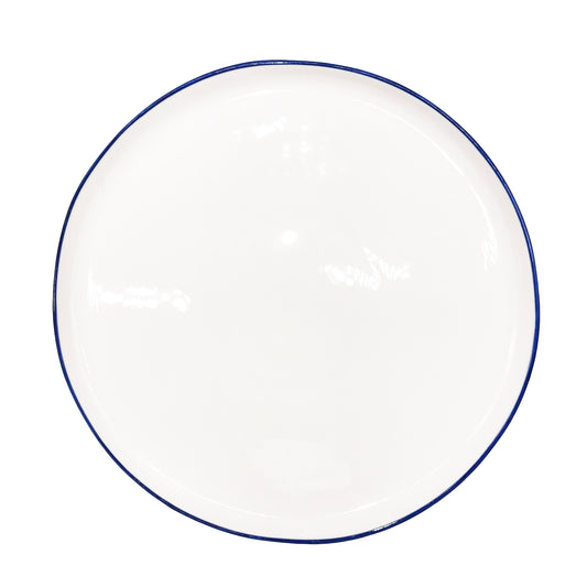 Abbesses Blue Rim Porcelain Dinner Plate, Set of 4 Canvas Home Abbesses, Abbesses Blue Rim, Abbesses Collection, Abbesses Dinner Plate, Abbesses Dinner Plate Set, Blue, Casual Dinnerware, Colored Rim, Colored Rim Dinnerware, Dinner Plates, Plates, Porcelain, Porcelain Dinnerware, Set of 4, White, White & Blue