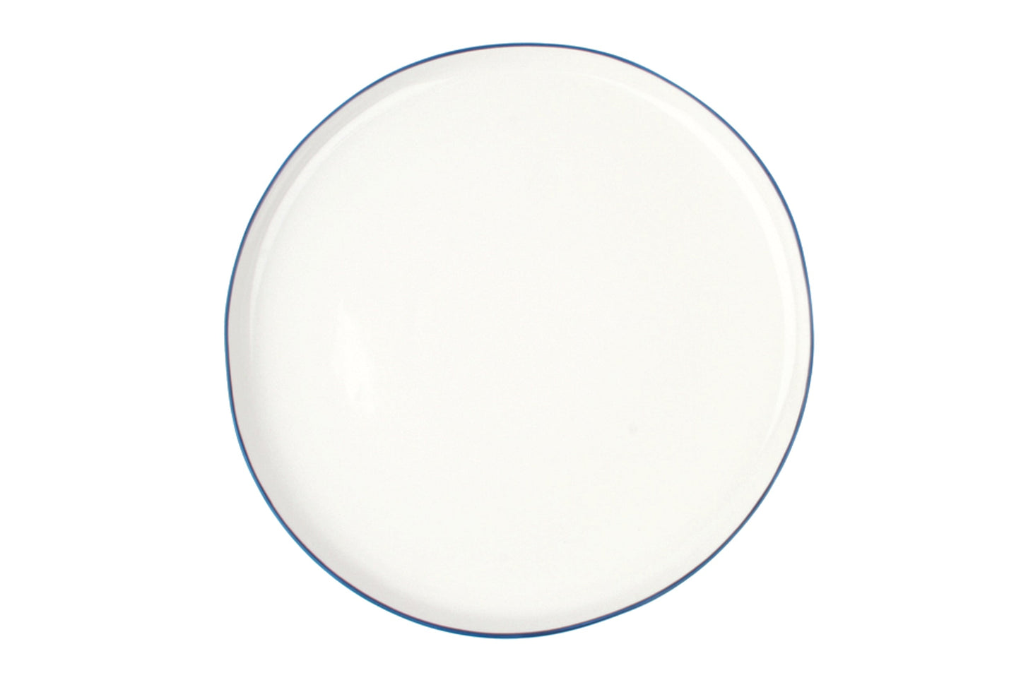 Abbesses Blue Rim Porcelain 3 Piece Dinnerware Set, Service For 1 Canvas Home 3 Piece Dinnerware Set, Abbesses, Abbesses Blue Rim, Abbesses Collection, Blue, Blue Rim, Casual Dinnerware, Colored Rim, Colored Rim Dinnerware, Dinnerware Set, Porcelain, Porcelain Dinnerware, White, White & Blue