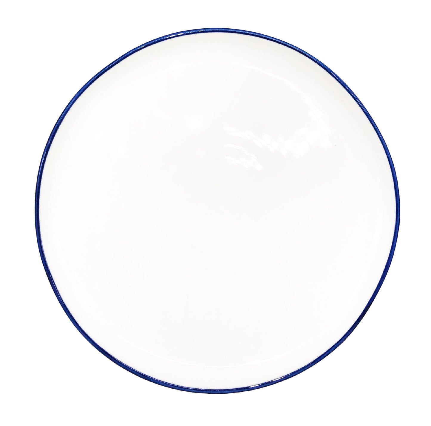 Abbesses Blue Rim Porcelain Salad Plate, Set of 4 Canvas Home Abbesses, Abbesses Blue Rim, Abbesses Collection, Abbesses Salad Plate, Abbesses Salad Plate Set, Blue, Blue Rim, Casual Dinnerware, Colored Rim, Colored Rim Dinnerware, Plates, Porcelain, Porcelain Dinnerware, Salad Plate, Set of 4, White, White & Blue