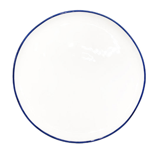 Abbesses Blue Rim Porcelain Salad Plate, Set of 4 Canvas Home Abbesses, Abbesses Blue Rim, Abbesses Collection, Abbesses Salad Plate, Abbesses Salad Plate Set, Blue, Blue Rim, Casual Dinnerware, Colored Rim, Colored Rim Dinnerware, Plates, Porcelain, Porcelain Dinnerware, Salad Plate, Set of 4, White, White & Blue