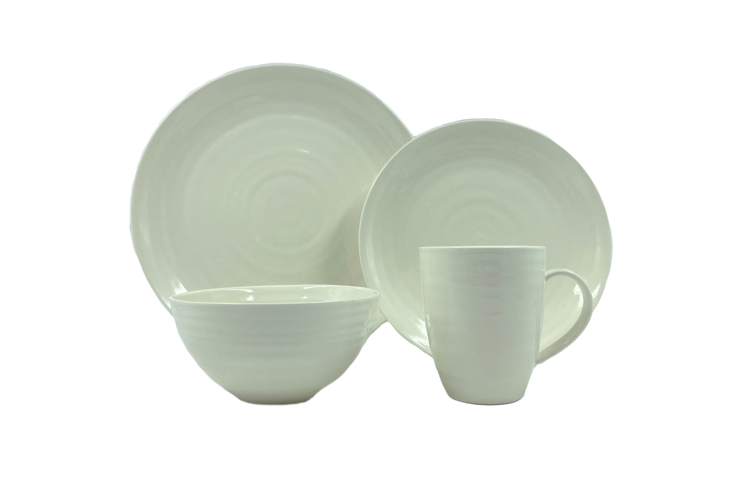 Daniel Smith Ivory Porcelain 4 Piece Dinnerware Set, Service For 1 Canvas Home canvas home, contemporary dinnerware, Daniel Smith, Daniel Smith Collection, dinner party, dinnerware, dinnerware sets, dish sets, family, Ivory, Large, modern dinnerware, Place Setting, Plates, simple dinnerware, tabletop, tableware