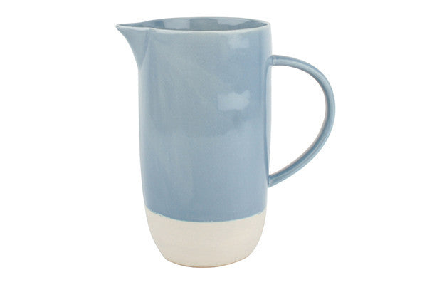 Shell Bisque Blue Porcelain Pitcher Canvas Home Beverage Pitcher, Blue, Casual Dinnerware, Drink Dispenser, Handmade Pitcher, Pitcher, Pitchers + Carafes, Shell Bisque, Shell Bisque Blue, Shell Bisque Collection, Shell Bisque Pitcher, Vase, Water Pitcher