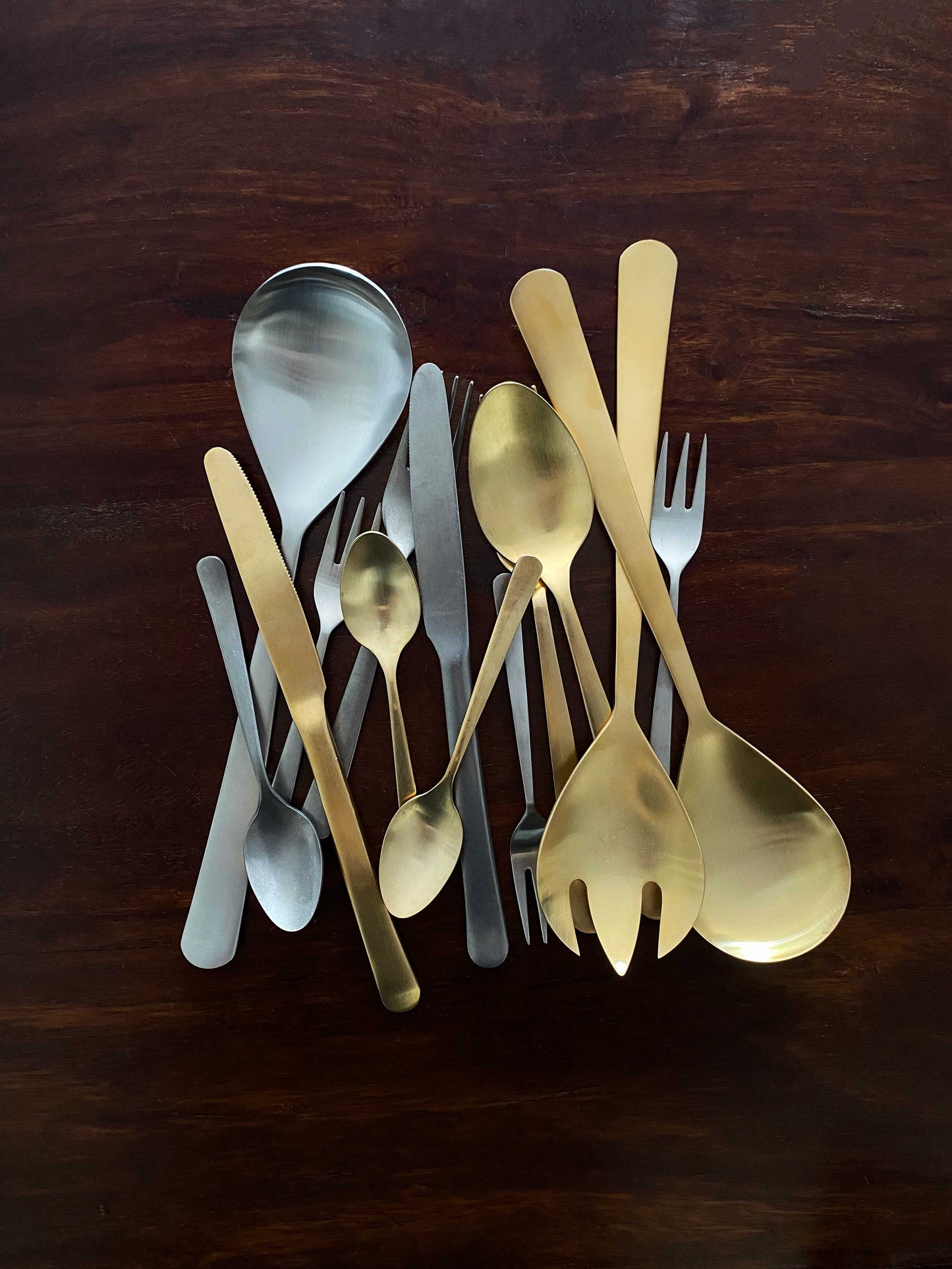 Oslo Tumbled Stainless Steel 5 Piece Cutlery Set - Service for 1 Canvas Home $30-$50, 18/10 Stainless Steel, 5 Piece Flatware Set, Cutlery, Cutlery Sets, Flatware, Flatware Set, Oslo, Portugal, Silver, Stainless, Stainless Steel, Tumbled, Tumbled Stainless