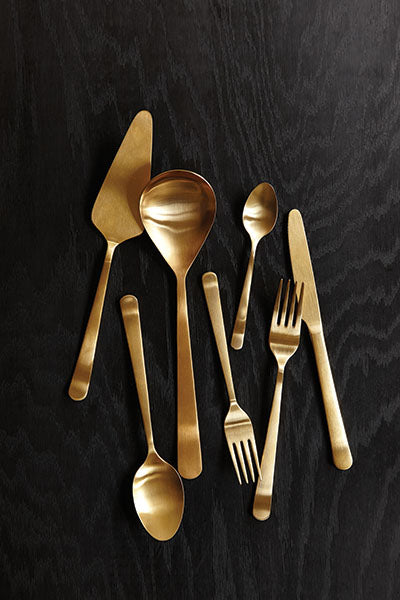 Oslo Matte Gold Stainless Steel 2 Piece Salad Server Set Canvas Home $50-$100, 18/10 Stainless Steel, Gifts-100-&-Below, Gold, Host + Hostess, Matte, Matte Gold, Oslo, Portugal, Salad Server, Salad Server Set, Serving Utensils, Stainless Steel