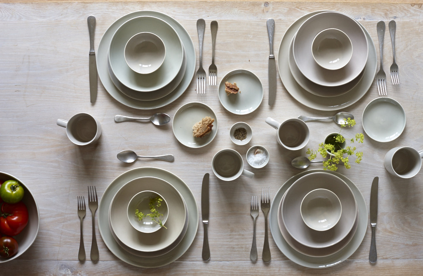 Shell Bisque Grey Porcelain 4 Piece Dinnerware Set, Service For 1 Canvas Home 16 Piece Dinnerware Set, 4 Piece Dinnerware Set, Dinnerware Set, Grey, Porcelain, Porcelain Dinnerware, Service For 4, Shell Bisque, Shell Bisque Collection, Shell Bisque Dinnerware Set, Shell Bisque Grey