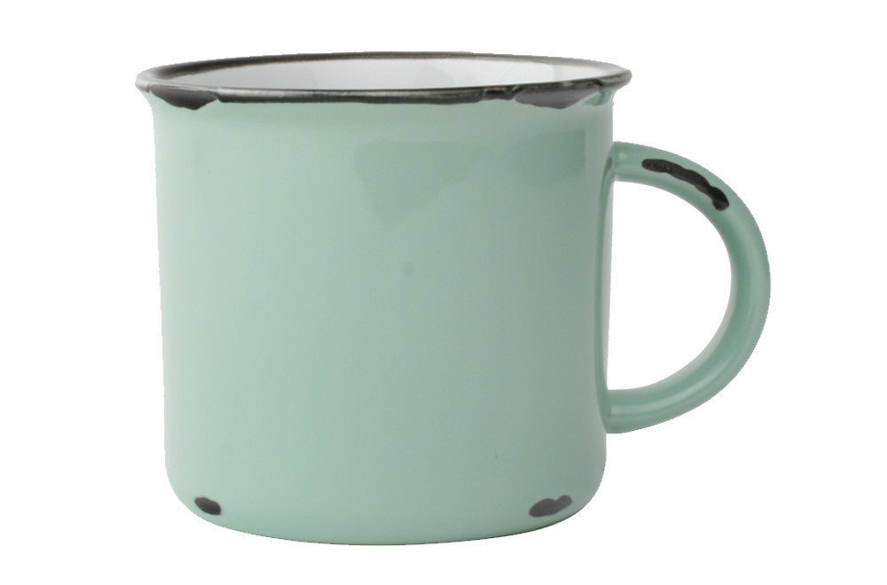 Tinware Mug in Pea Green - Set of 4 Canvas Home "contemporary dinnerware", canvas home, Coffee + Tea, Mugs + Cups, Summer, Tinware Collection, Vintage