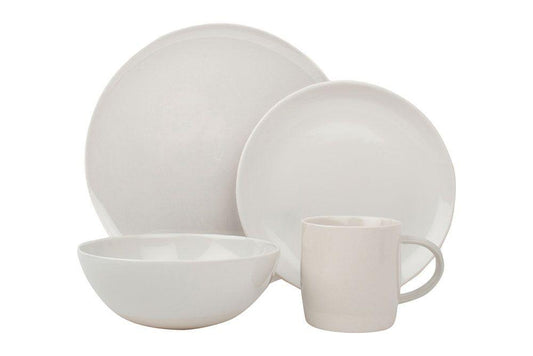 Shell Bisque White Porcelain 4 Piece Dinnerware Set, Service For 1 Canvas Home 16 Piece Dinnerware Set, 4 Piece Dinnerware Set, Casual Dinnerware, Dinnerware Set, Porcelain, Porcelain Dinnerware, Service For 4, Shell Bisque, Shell Bisque Collection, Shell Bisque Dinnerware Set, Shell Bisque White, White